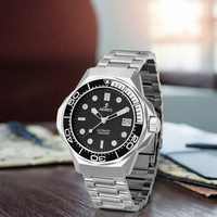 Montre rectangulaire pour homme en acier inoxydable, luxe, automatique, mécanique, analogique, logo personnalisé, bracelet en acier inoxydable, largeur 22 mm, étanche