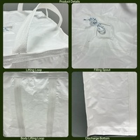 Sacs Super Sacks de 1 tonne pour sucre de qualité alimentaire, sacs en vrac Jumbo de 1000 kg, 4 panneaux, 4 boucles de levage, PP vierge traité anti-UV pour tapioca et amidon de maïs