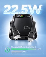 Chargeur de téléphone portable HYTO, chargeur PD 10000 mAh, batterie externe avec câble intégré, chargeur de voyage adapté à tous les téléphones mobiles