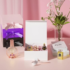 Wholesale Custom Logo Flap Lid Packaging Cardboard Luxury Black Clothing Folding <b>Magnetic</b> <b>Gift</b> <b>Box</b> With Ribbon - Product Image 6
