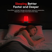 Lampe de thérapie par lumière rouge 670 nm pour le sommeil, lampe de chevet pour favoriser le sommeil, lampe de nuit relaxante pour la chambre à coucher