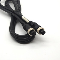 Câble d'extension de caméra M12 avec connecteurs aviation mâle et femelle, câble vidéo et adaptateur d'alimentation pour voiture à quatre conducteurs en cuivre pur