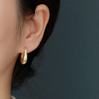 À la mode plaque couleur or grosse goutte d'eau Dupes boucles d'oreilles pour les femmes personnalité brillant larme boucle d'oreille bijoux cadeau