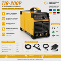 Machine à souder TIG à l'argon portable 200A, inverseur IGBT, soudeuse multifonction TIG MMA