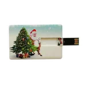 customized Christmas gift card USB Memory Stick Xmas pen thumb drive for bank advertising promotion giveaways