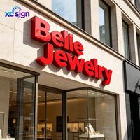 Enseigne personnalisée en lettres 3D LED acryliques rétroéclairées en acier inoxydable pour la publicité murale des devantures de magasins commerciaux