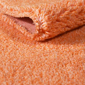 Orange and white Roller velvet fabric Fine denier polyester Superfine fiber Woven brush cloth