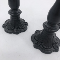 Ensemble de chandeliers vintage en fonte noire, ornés et faits à la main, avec revêtement en poudre, durables, pour la maison et la table à manger