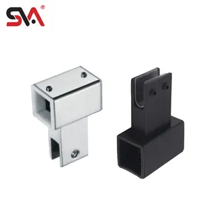 SVA-0372 Braçadeira de aço inoxidável 304 para porta e banheiro, design moderno, preto acetinado, tubo quadrado
