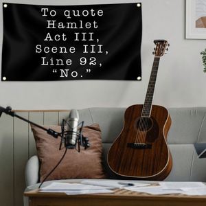 Tapisserie murale décorative « Citer le passage de Hamlet, acte III, scène III, ligne 92 » de 3x5 pieds pour chambre, dortoir universitaire, chambre à coucher, salon - Product Image 3
