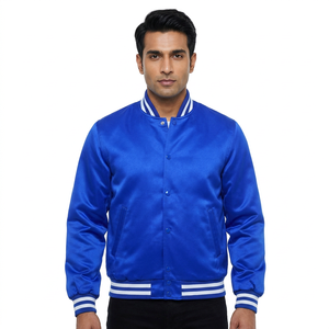 <b>Men</b> Letterman Embroidery Satin Sleeve Baseball Letterman High Quality College Street Casual Varsity Jacket Custom Satin Jacket - Product Image 1