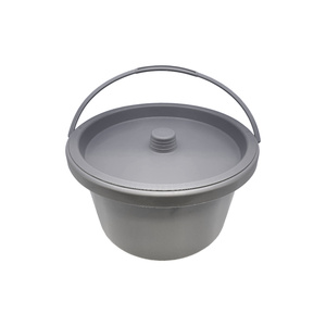 Cubo de inodoro de grado médico con tapa, cubo de plástico de repuesto para inodoro con ruedas, para uso junto a la cama - Product Image 1