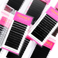 TDANCE Vente en Gros Cils Classiques 003 005 007 8-25mm Extension de Cils Individuels Fournisseur Plateaux de Cils Volume Noir Mat Cachemire