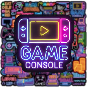 50PCS Fashion Neon style console de jeu <span class=keywords><strong>gamer</strong></span> cadeau VR gamepad autocollant - Product Image 2