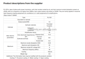 真空电子管高频振荡管电子管玻璃三极管FU-501 - Product Image 6