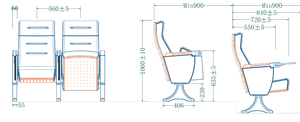 Silla de Auditorio Plegable, Moderna, Resistente y Tapizada en Tela, Ideal para Teatros y Salas de Conferencias - Product Image 6