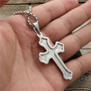 <b>Cross</b> Pendant Necklace Stainless Steel Unisex Fashion Jewelry Gift - Product Image 4