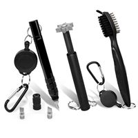 Kit de nettoyage de clubs de golf 3 pièces/ensemble : Affûteur de clubs de golf et brosse de nettoyage, conception du fabricant