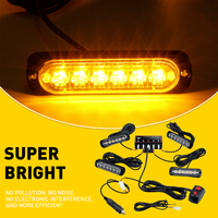 Feu de signalisation clignotant 6 LED 12V 24V jaune ambre pour barres lumineuses, balises, voitures, camions, grilles