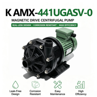 Pompe centrifuge à entraînement magnétique K AMX-441UGASV-0 0,5 HP pour le transfert de produits chimiques et la circulation d'acides, pompe à eau industrielle en plastique