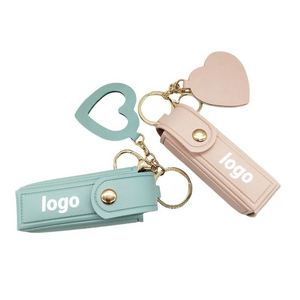 Promotion Portable <b>Lipstick</b> Bag Flip Cover With Button Pu Leather Coin Purse With Mirror <b>Lipstick</b> <b>Mini</b> Cosmetics Bagpendant - Product Image 1