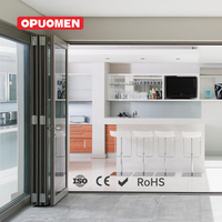 Ventana Plegable de Vidrio para Casa OPUOMEN, Producto Chino, Vidrio Templado, Aluminio, Ventana Plegable Eléctrica para Casa