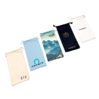 Étui à lunettes de soleil classique rectangulaire personnalisé 18*9cm, pochette en microfibre, sac à lunettes avec cordon de serrage, emballage de luxe pour lunettes