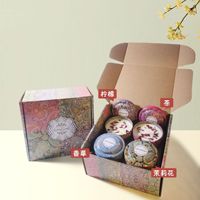 Coffret cadeau Beeman 4 pièces, bougies parfumées d'aromathérapie en verre, fleurs séchées, bougies en cire de soja, boîtes en métal avec couvercles