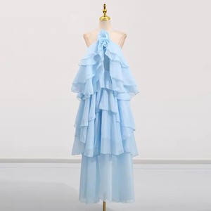 <span class=keywords><strong>Abito</strong></span> personalizzato <span class=keywords><strong>con</strong></span> <span class=keywords><strong>volant</strong></span> per le donne canotta a vita alta abiti eleganti moda femminile nuova - Product Image 3