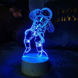 Lampu ilusi 3D <span class=keywords><strong>Sensor</strong></span> sentuh, lampu malam astronot bertenaga USB untuk kamar tidur, lampu samping tempat tidur, dekorasi hadiah liburan - Product Image 4