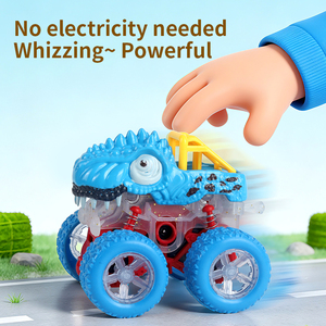 Juguete de Plástico para Niños en Oferta, Estilo Tiburón, Carro de Toros, Estilo Dibujos Animados, Coche de Fricción de Doble Inercia con Luces - Product Image 2