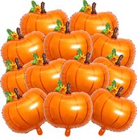 Ballons Citrouille Orange en Aluminium pour Décorations de Fête d'Automne, Thanksgiving, Récolte et Anniversaire