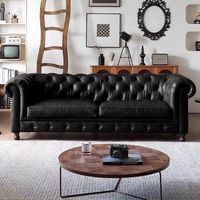 Maßgefertigtes Antikes Chesterfield-Ledersofa mit Knopfheftung und Rollarmlehnen für Wohnzimmer, Lounge, Büro und Hotel