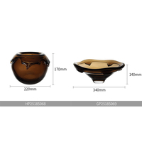 Gensent Vase soufflé à la bouche Décoration intérieure moderne Centres de table design Vases en verre à bourgeon ovale de couleur unie épaisse et haut de gamme