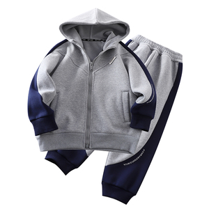 Abito Casual in pile da ragazzo alla moda due pezzi di <span class=keywords><strong>abbigliamento</strong></span> <span class=keywords><strong>sportivo</strong></span> con imbottitura in cotone invernale nuovi pantaloni da giacca per <span class=keywords><strong>bambini</strong></span> per l'autunno inverno - Product Image 5