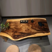 Table basse contemporaine en bois massif pour table à manger en bois, table en résine époxy