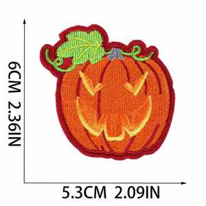 Parches de Fieltro Ecológicos No Tejidos Bordados con Diseños de Calabaza, Calavera y Fantasma de Halloween para Prendas, Bolsos y Textiles del Hogar - Bordado a Máquina - Product Image 2