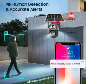 Caméra de surveillance PTZ solaire Ubox, double objectif, sans fil, intérieure, WiFi, carte SIM 4G, CMOS <span class=keywords><strong>5MP</strong></span> - Product Image 4