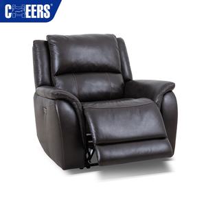 MANWAH CHEERS Eco-Friendly Black Genuine <strong>Leather</strong> 3 2 1 Loveseat Reclining Electric Sofa Set With <strong>Recliner</strong> <strong>Chair</strong> for Home - Product Image 4