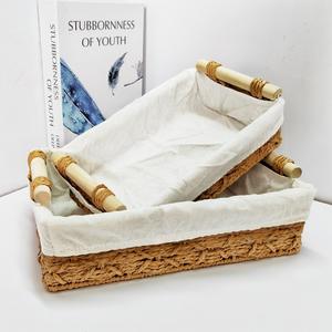 Cestas de Almacenamiento Tejidas a Mano, Rectangulares, de Tela de Lino, Color Gris Albaricoque, Estilo Cajón, Cesta de Organización para el Hogar RD238003 - Product Image 3