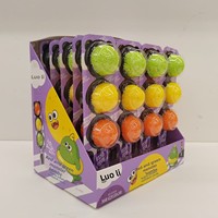Sucette guimauve en forme de feux de circulation, en gros, avec perles de 3 couleurs, bonbons mous fourrés, saveur mangue, collation pour enfants.
