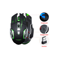 Souris de jeu Q13B à double mode, rétroéclairée RGB, design ergonomique, souris de jeu personnalisée 2,4 GHz + BT pour PC portable, directement de l'usine