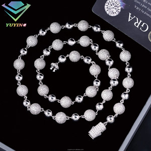 VVS Moissanite GRA Certificate <strong>925</strong> <strong>Silver</strong> 18K Gold Plated <strong>Rosary</strong> Chain Unisex Hiphop Rapper 100% Pass diamond Tester Fashion - Product Image 3