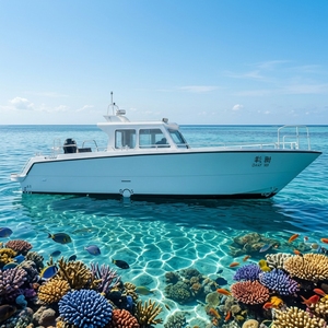 Yacht Sportivo Premium in Lega di Alluminio <span class=keywords><strong>da</strong></span> 11m con Console Centrale, Doppi Motori Fuoribordo <span class=keywords><strong>da</strong></span> 150HP, <span class=keywords><strong>Costruzione</strong></span> Saldata, Pronto per Gite Turistiche - Product Image 1