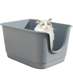 超大猫砂盒，带勺式防溢室内开放式低入口，适合所有年龄段的猫
