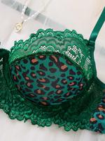 Ensemble de lingerie sexy en dentelle et résille à imprimé léopard RUIYI, soutien-gorge push-up pour petites poitrines, string assorti, ensemble de vêtements de nuit
