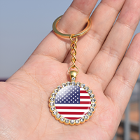 Porte-clés drapeau américain Porte-clés USA Brésil Mexique Canada Costa Rica Argentine Colombie Chili Pérou Porte-clés voiture diamant doré pour femmes