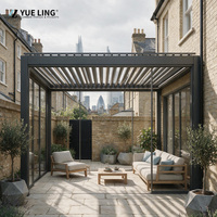 Pergola à toit à lames orientables en aluminium, taille personnalisable, pour entrepreneurs en travaux publics, cour d'hôtel, imperméable, pare-soleil