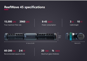 RedSea ReefWAVE 45 Moderne Luxuriöse Quadratische Ferngesteuerte WLAN-Kontrollierte Umweltfreundliche Kunststoff-Wellenpumpe für Meerwasser-Riffaquarien - Product Image 3