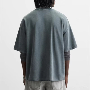 เสื้อยืดผู้ชายคุณภาพสูง ขนาดใหญ่พิเศษ ผ้าฝ้าย 100% สไตล์วินเทจ ทรงหลวม ขายตรงจากโรงงาน รับสั่งทำปักลาย - Product Image 4